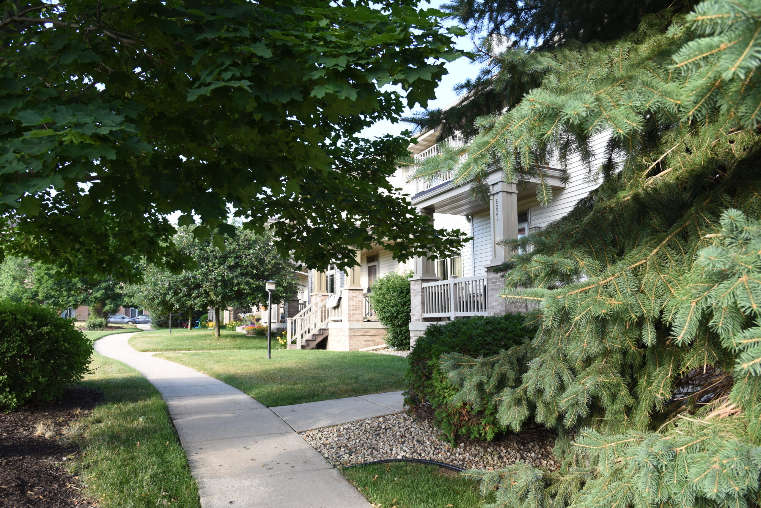 Rockery Pointe units with view of sidewalk and buildings